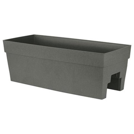 DCN PLASTIC INC DCN Plastic DCN352704 27 in. Self Watering Rail Planter Slate DCN352704